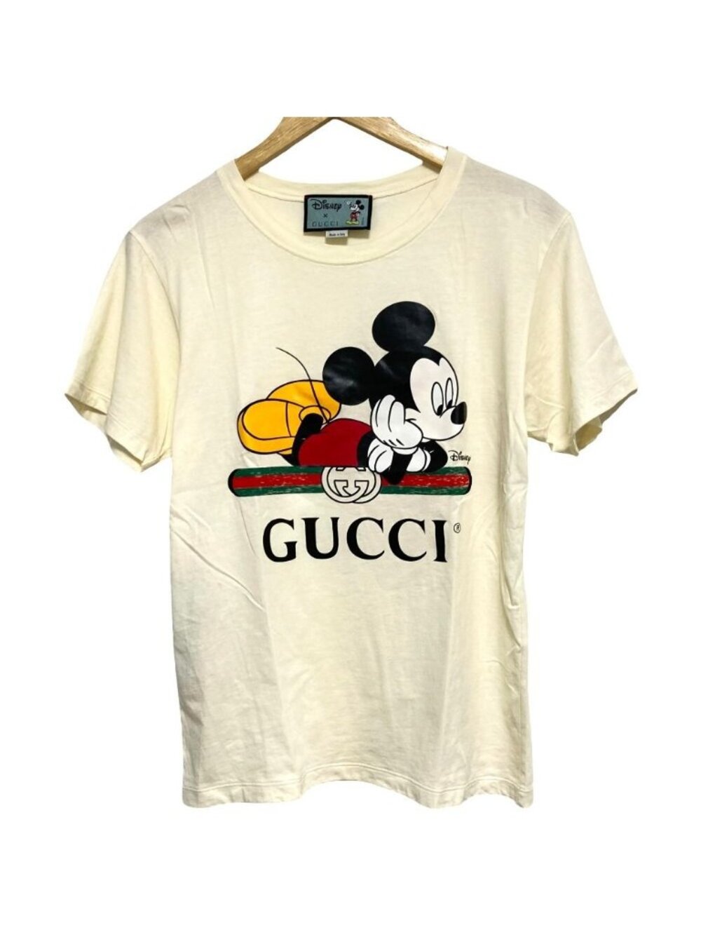 Gucci Disney Collaboration Mickey Mouse Logo Print T-Shirt XXS Ivory Spring